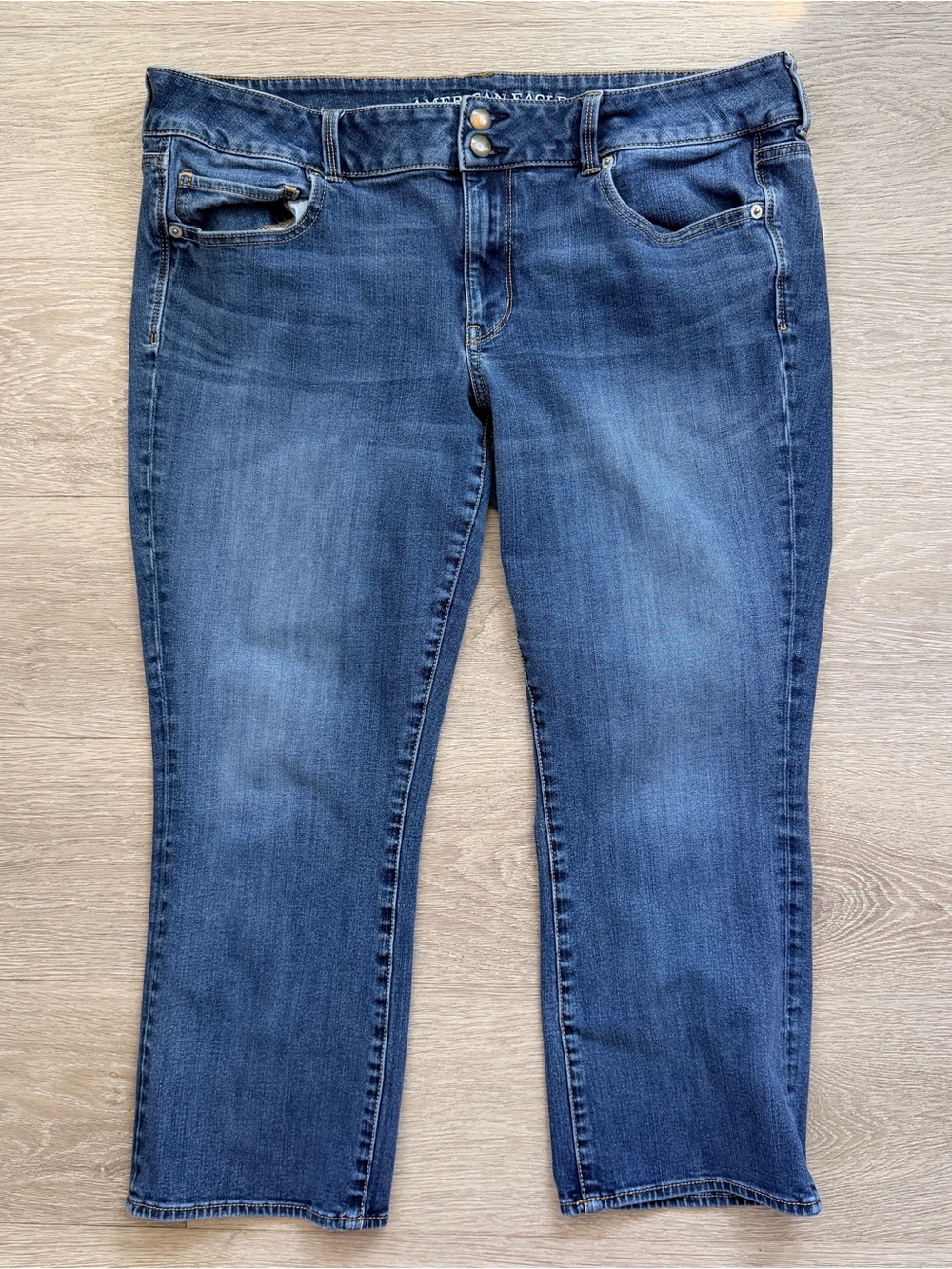 American Eagle Artist Crop Double Button Jeans, Low Rise